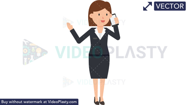 Corporate Woman Talking on the Phone Vector Clipart