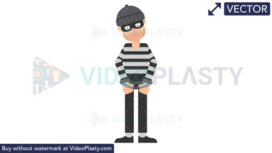 Criminal in Handcuffs Vector Clipart