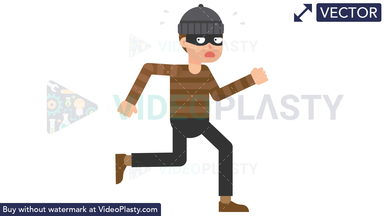 Criminal Running Vector Clipart