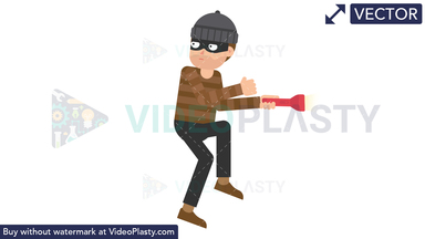 Criminal Sneaking Vector Clipart