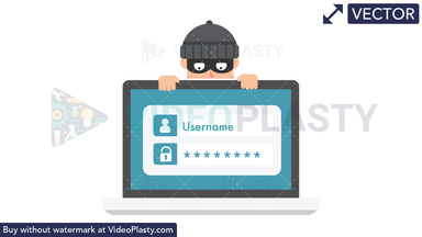 Criminal Stealing Password Vector Clipart