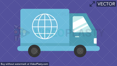 Delivery Truck Flat Icon Vector Clipart