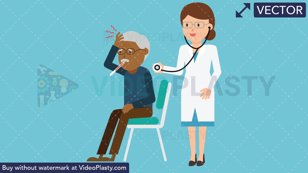 Doctor Checkup Black Patient Vector Clipart