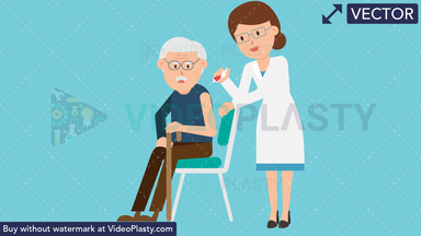 Doctor Giving Injection Vector Clipart
