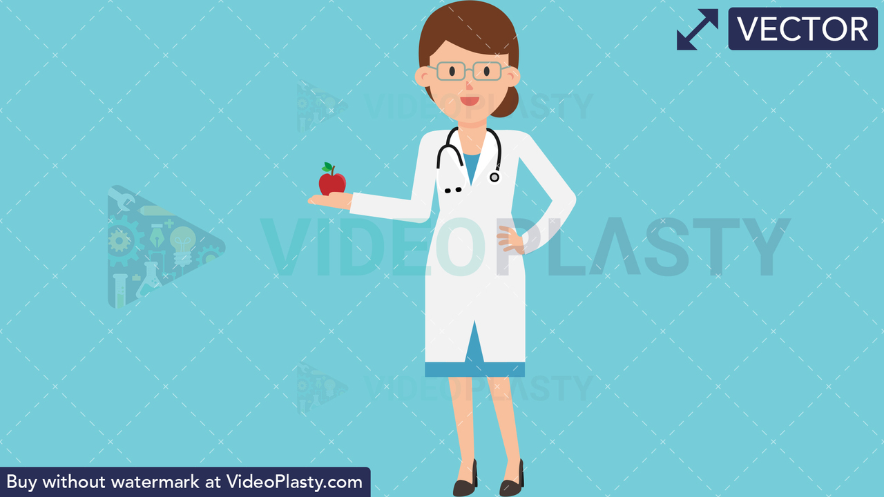 Doctor Holding an Apple Vector Clipart