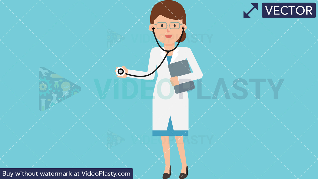 Doctor Holding Stethoscope Vector Clipart