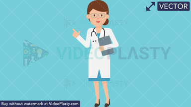 Doctor Pointing Vector Clipart