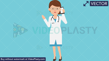 Doctor Talking on the Phone Vector Clipart