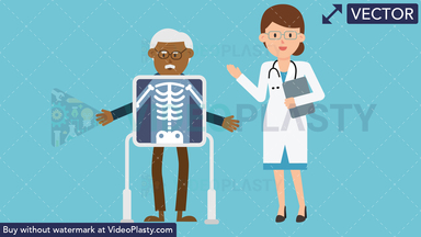 Doctor with Black Patient Xray Vector Clipart