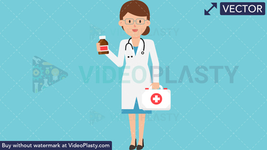 Doctor with First Aid Kit Vector Clipart