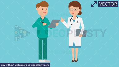 Doctor with Nurse Vector Clipart