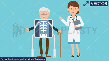 Doctor with Patient Xray Vector Clipart