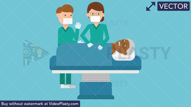 Doctors with Black Patient Operation Vector Clipart