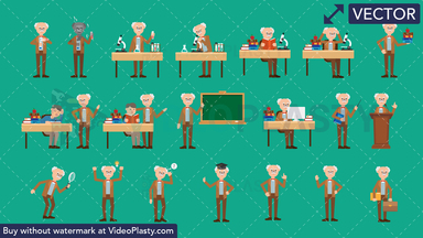Education Bundle - 20 Character Actions Vector Clipart