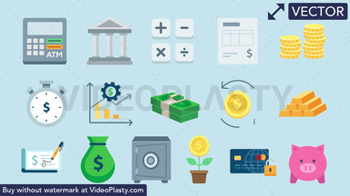 Finance Pack - 16 Icons Vector Clipart
