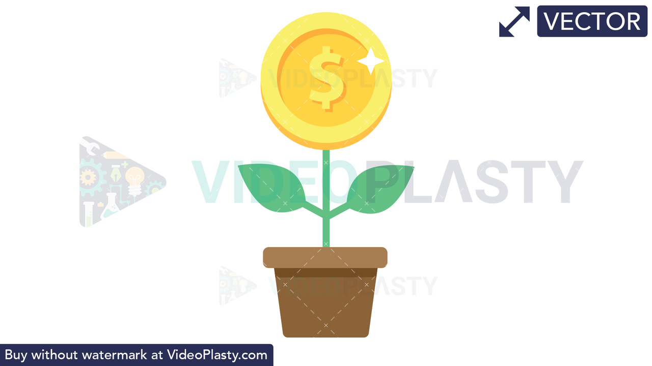 Financial Growth Icon - Dollar Vector Clipart