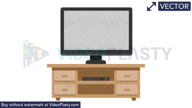 Flat TV Vector Clipart