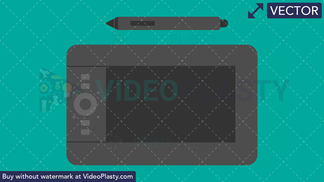 Graphic Tablet Flat Icon Vector Clipart