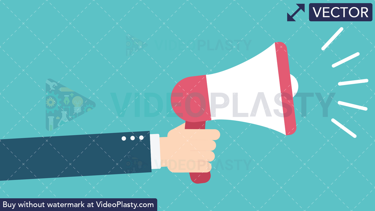 Hand Gesture: Holding a Megaphone Vector Clipart