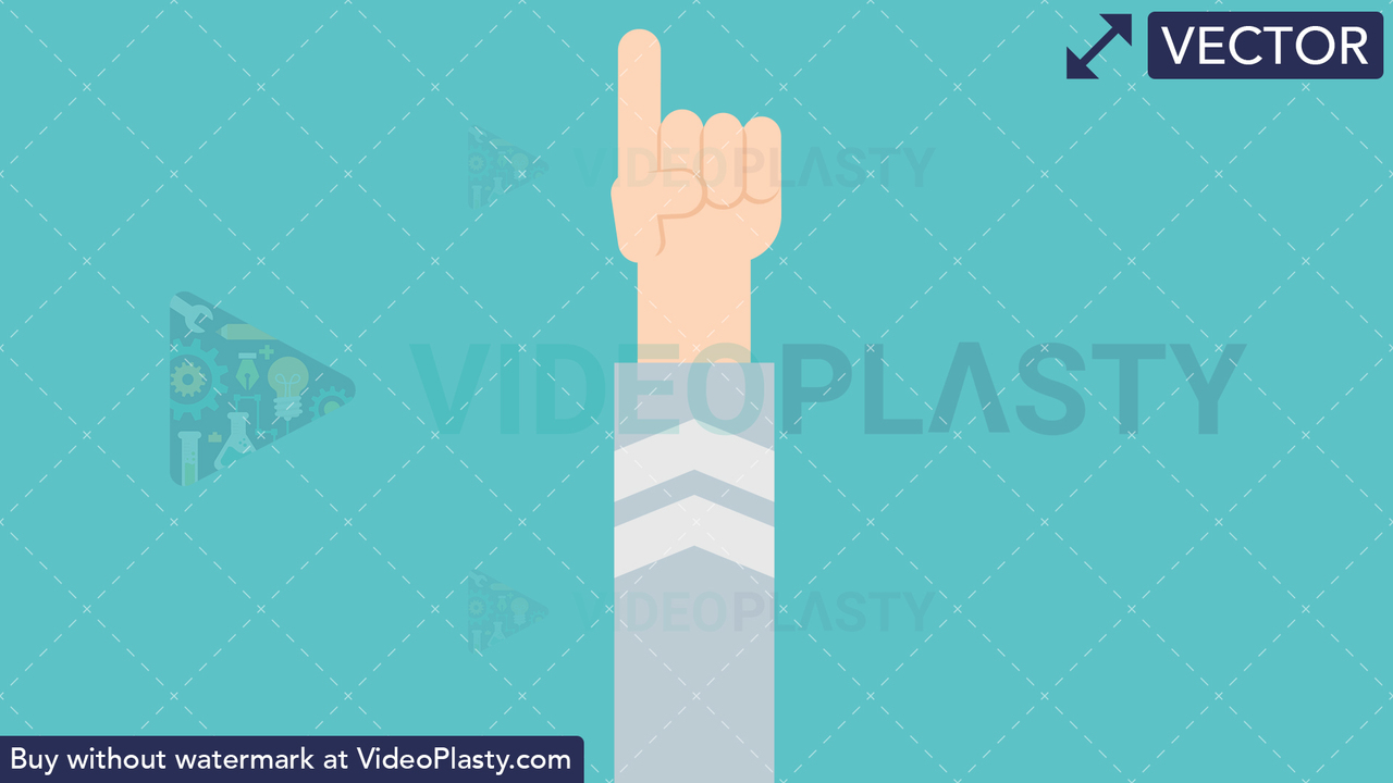Hand Gesture: One Vector Clipart