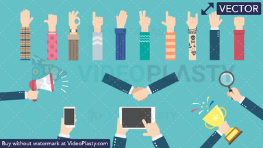 Hand Gestures Bundle Vector Clipart