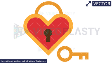 Heart Padlock Vector Clipart