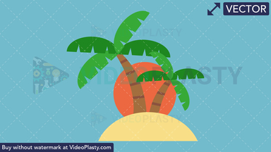 Island Flat Icon Vector Clipart