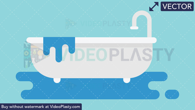 Leaking Bathtub Icon Vector Clipart