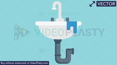 Leaking Sink Icon Vector Clipart