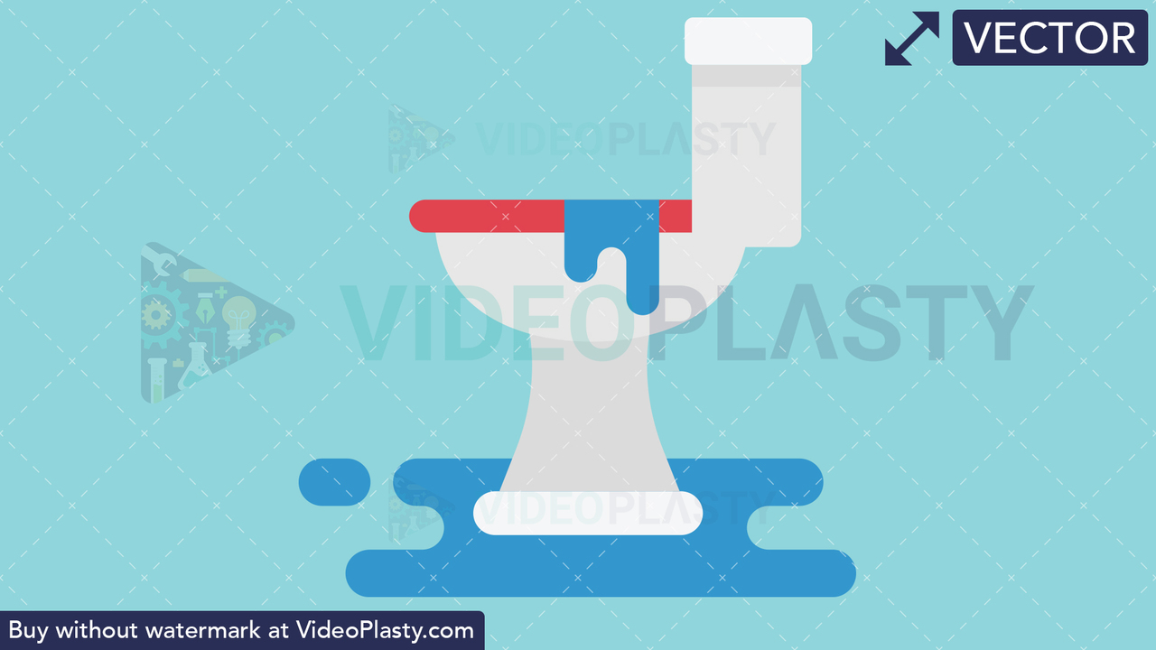 Leaking Toilet Icon Vector Clipart