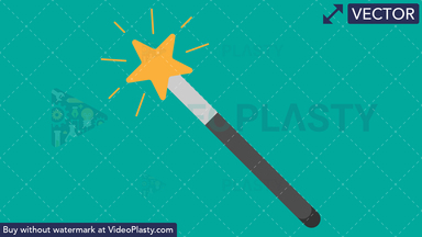 Magic Wand Tool Flat Icon Vector Clipart