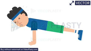 Man Doing Push Ups Vector Clipart