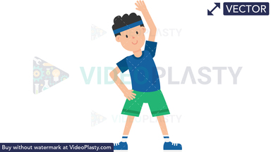 Man Doing Warm Up Exercise Vector Clipart