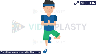 Man Doing Yoga Vector Clipart