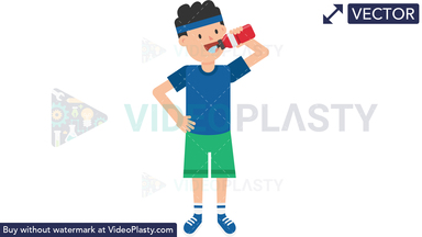 Man Drinking Water Vector Clipart