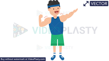 Man Flexing Muscles Vector Clipart