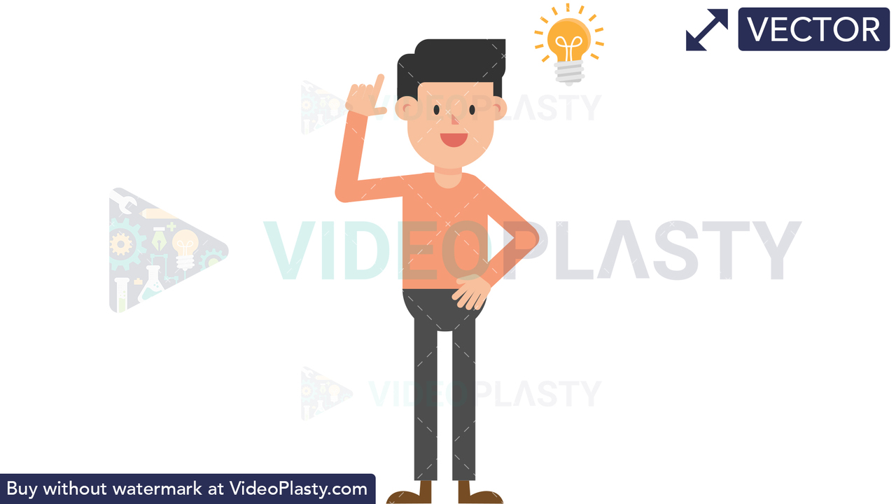 Man Getting an Idea Vector Clipart
