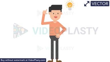 Man Getting an Idea Vector Clipart