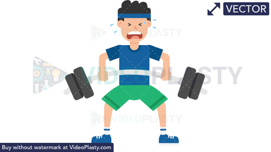 Man Lifting Barbell Vector Clipart