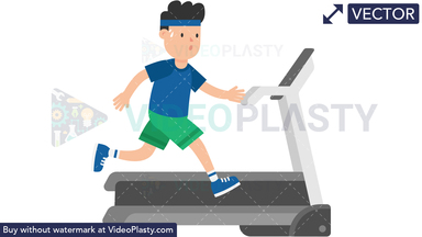 Man on a Treadmill Vector Clipart