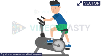 Man on an Exercise Bike Vector Clipart
