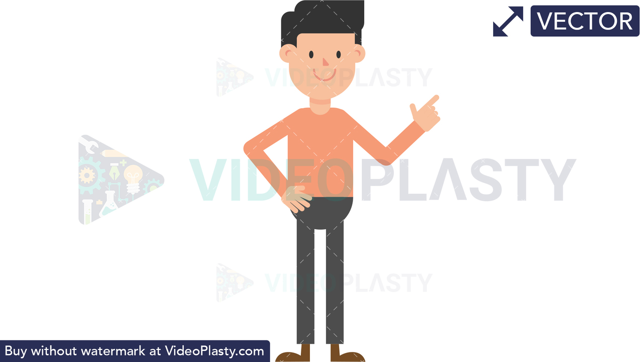Man Pointing to the Right Vector Clipart