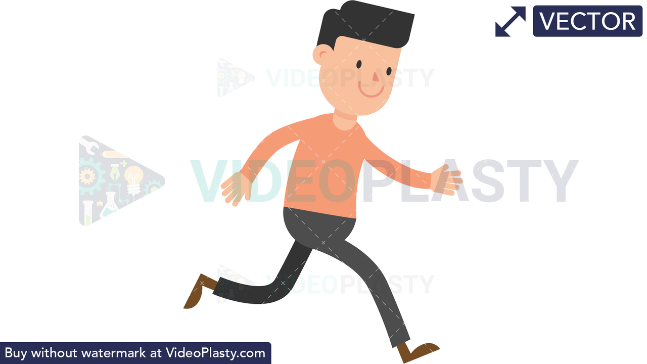 Man Running Vector Clipart