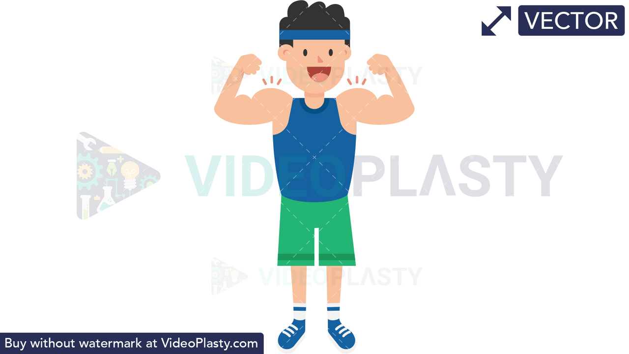 Man Showing Muscles Vector Clipart