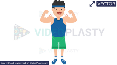Man Showing Muscles Vector Clipart