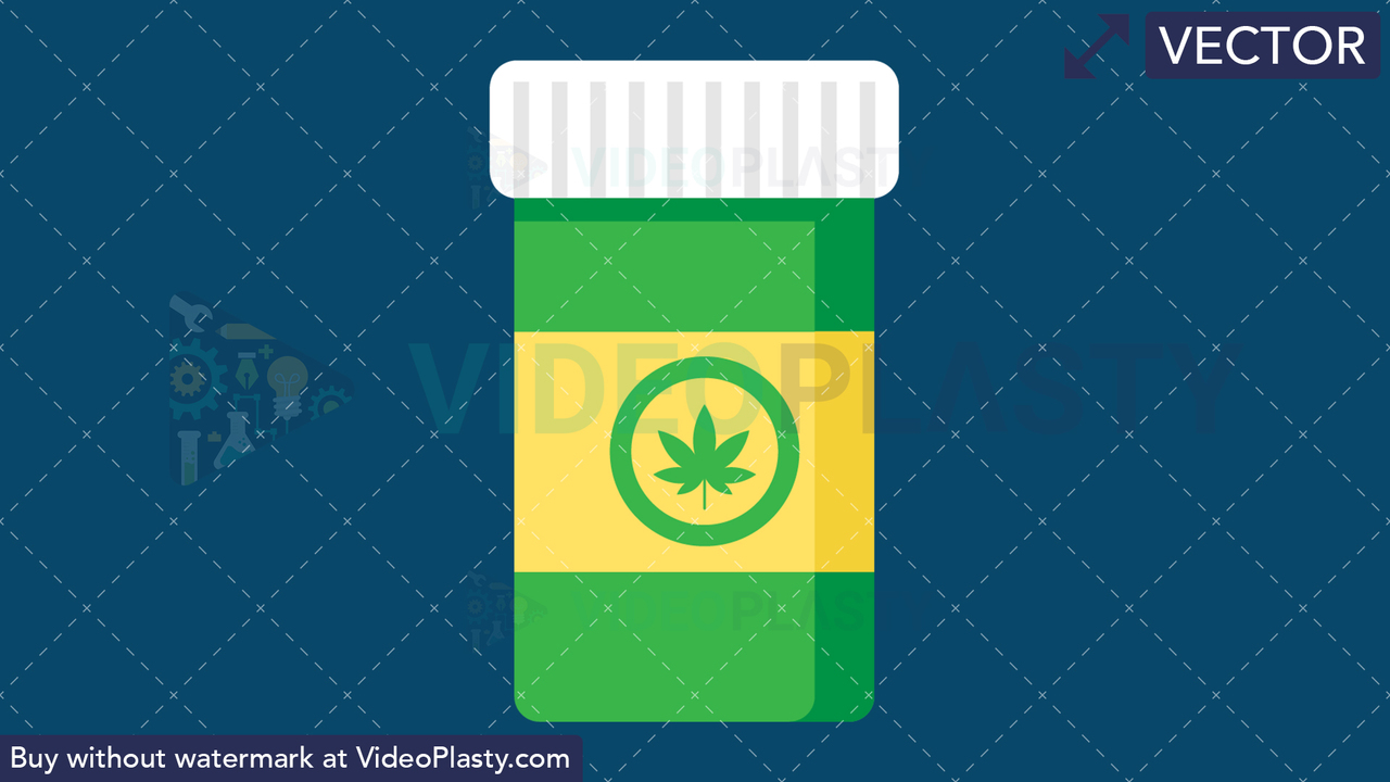Marijuana Bottle Vector Clipart