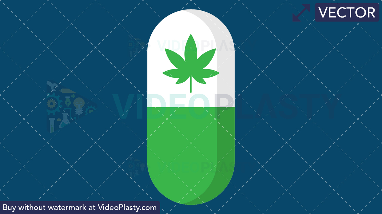 Marijuana Capsule Green Vector Clipart