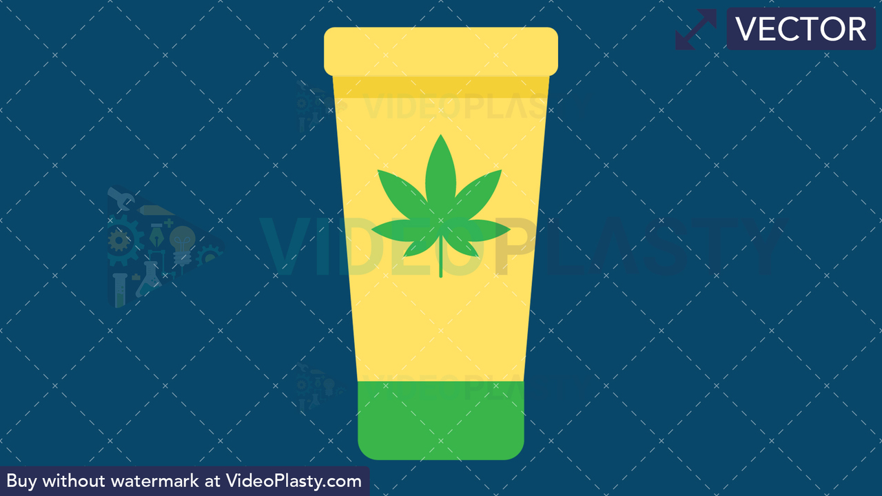 Marijuana Lotion Vector Clipart
