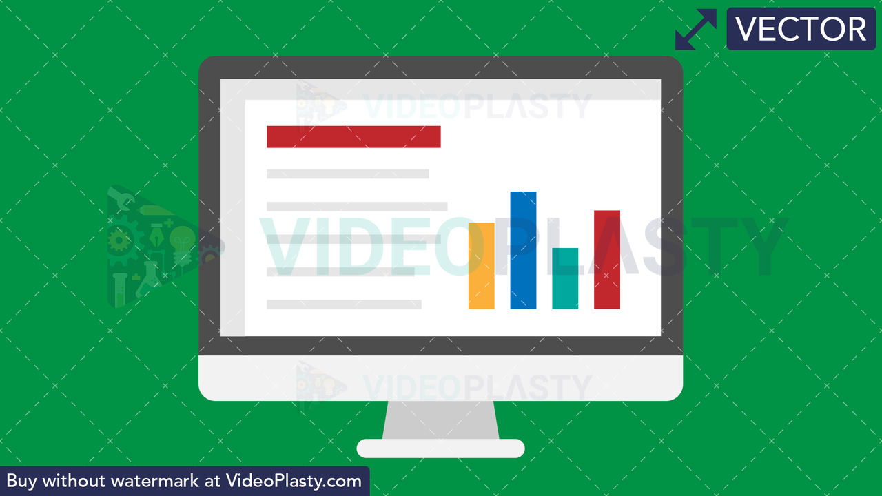 Monitor Flat Icon Vector Clipart