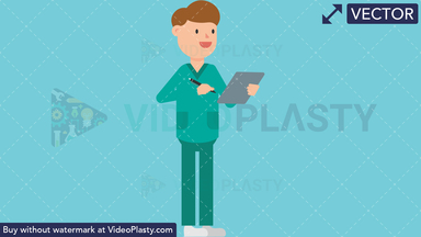 Nurse with Clipboard Vector Clipart